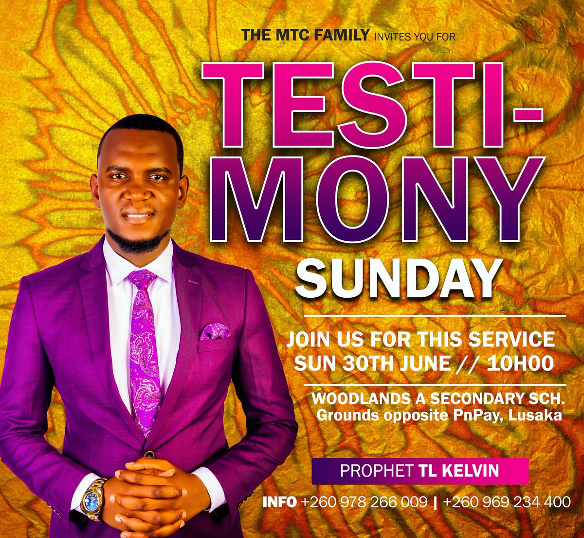 ProphetTLKelvin's tweet photo. You won't attend this service and leave without a testimony!!!
Be our guest this sunday you'll surely testify!
@Mtc family https://t.co/90SaP3e7l5