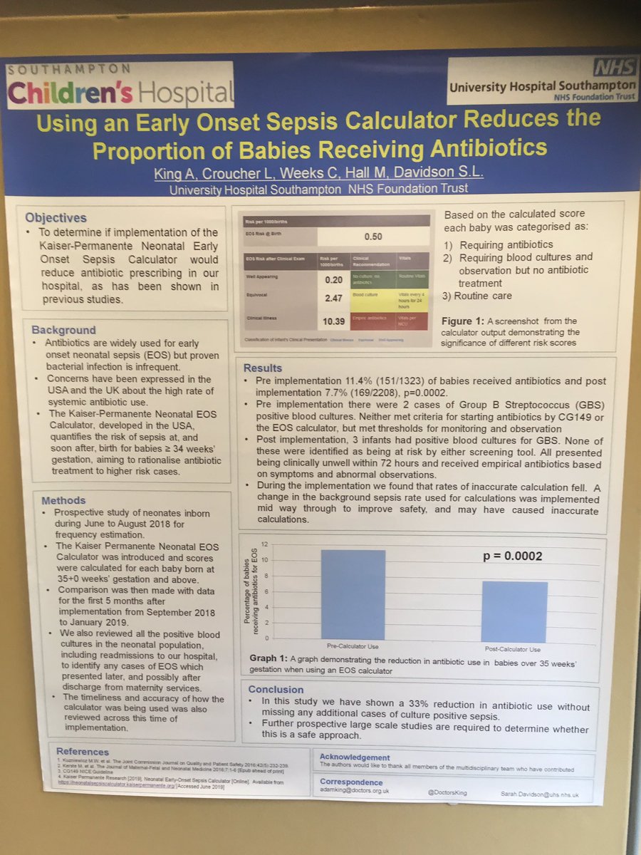 Using an Early Onset Sepsis calculator reduces the proportion of babies receiving antibiotics <a href="/NeonatalSociety/">The Neonatal Society</a>