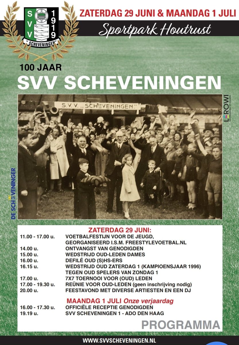 ZATERDAG 29 JUNI JUBILEUMDAG OP SPORTPARK HOUTRUST 

Vanaf 11.00 uur beginnen de festiviteiten. Om 20.00 uur start de feestavond voor alle (oud) leden en belangstellenden. 

Het belooft een fantastische (én warme) dag te worden, tot morgen!