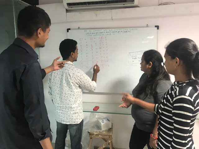 SpacebarContent's tweet image. Our this Friday’s plan was solving math puzzles to get rid of the afternoon laziness. No joke, the questions were challenging. Who do you think scored most of them right?
#SpacebarFun #FridayAfternoon  #FridayActivity #FridayFun #BreaksBetweenWork