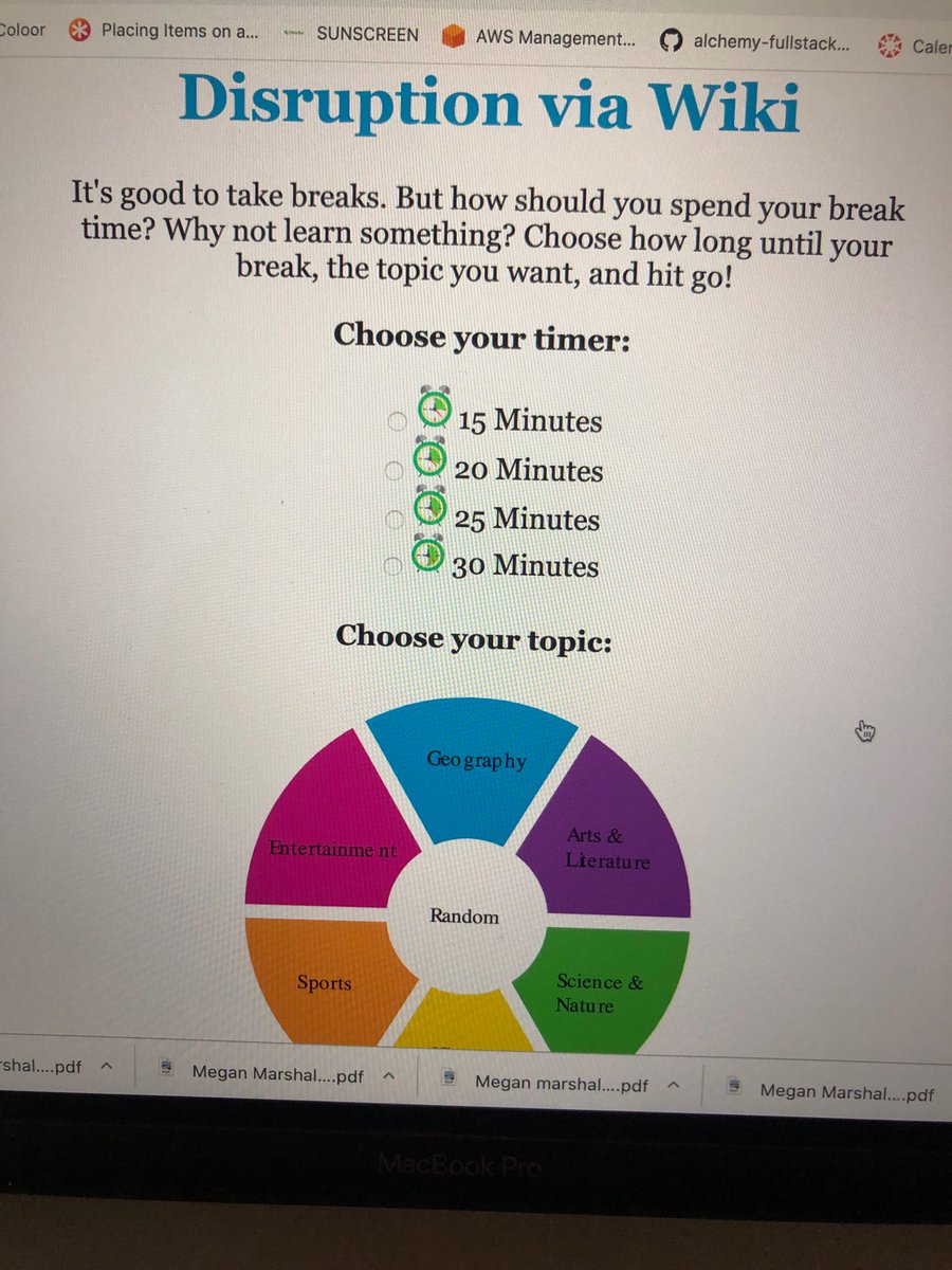 megswuzhere's tweet image. My first hackathon tonight &amp;amp; we won! - here’s our little break timer to fit the domain name disruption.wiki @mjordancodes @namedotcom #hackthedot