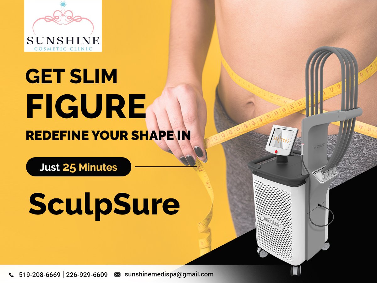 SunshineMediSpa's tweet photo. SculpSure help to redefine body shape in just 25 minutes.

Contact @  519-208-6669 | 226-929-6609

#SculpSure #lunchbreak #bodycontouring #bodysculpting #Cynosure #beachbody #bodyreshaping #weightloss #sunshine #kitchener #waterloo https://t.co/4wzb8EZrqP