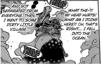 qruixe's tweet photo. LR: LITERALLY JUST WALKS IT OFF LIKE ITS NOTHING!!! isn't this at least a Queen finishing move?!! That gravity filled 1.3 billion beri dino headbutt just jogged her memory??? Holy Jesus the Yonko make their crews look weak AF!! https://t.co/p4NnCcnHMT