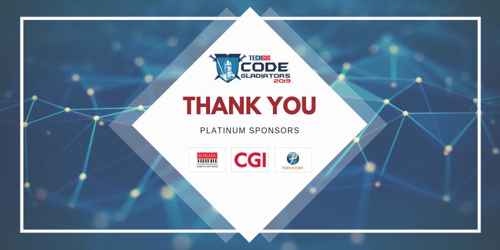 ETTechGig's tweet photo. We would like to extend our sincere gratitude to @Sonata_Software , @CGI_Global & @Persistentsys as Platinum Partners in TechGig Code Gladiators 2019.
#TechGig #JioCodeGladiators19 #TechGigCodeGladiators #OnlyAtTechGig #CG2019 #CodeGladiators https://t.co/yQYBuEuxqw