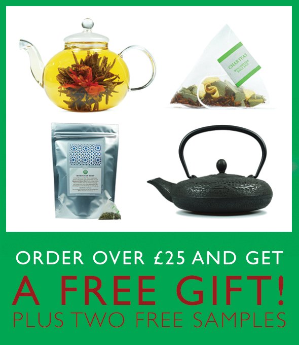 GET A FREE GIFT FROM CHAR!
Spend £25+ To Receive A Free 100g English Breakfast Pouch. Spend £50+ To Receive A Free 100g English Breakfast Pouch And Infuser. Spend £75+ To Receive Free UK Delivery (using discount code 'FREE75' at checkout), A 100g English Breakfast Pouch + Infuser