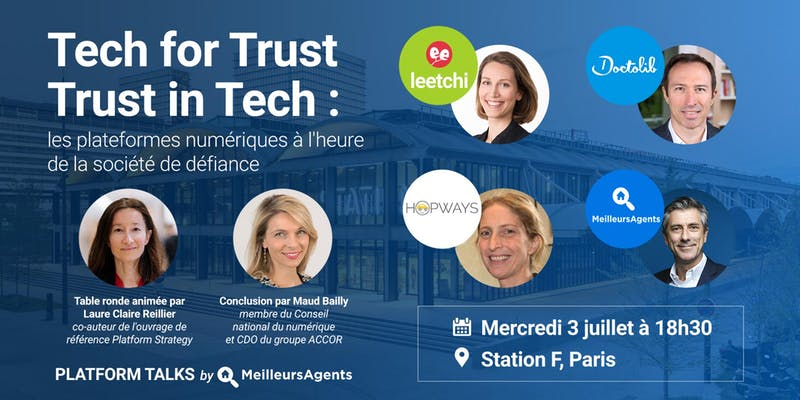 🔈Rdv le 3 juillet pour #Tech for Trust, Trust in Tech, la première édition des #PlatformTalks by <a href="/meilleursagents/">Meilleurs Agents</a> consacrée à la question de la confiance à l’ère des plateformes #numériques. 
Retrouvez l'intervention <a href="/annehopways/">Anne Hopways</a> <a href="/Hopways_France/">Hopways</a> 🙂
➡️➡️bit.ly/2Jc6aJY