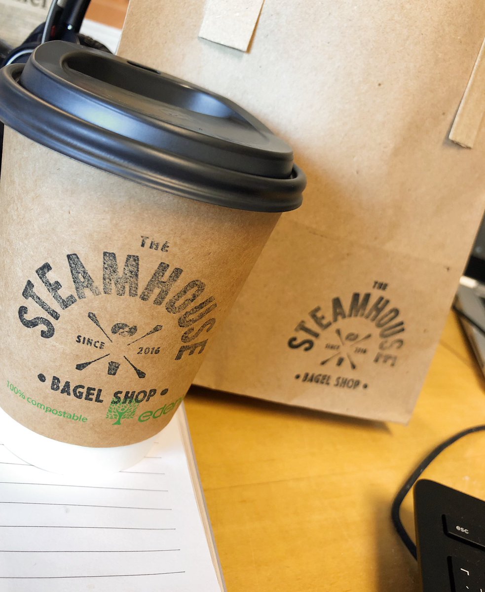 Because Friday ☕️🥯 @TheSteamhouseCo