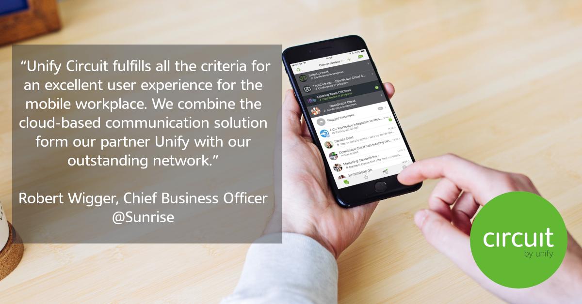 UnifyMitel's tweet image. 💬“Circuit fulfills all the criteria for an excellent #UserExperience for the mobile #workplace. We combine the cloud-based communication solution form our partner Unify with our outstanding network." @robiwigger, Chief Business Officer @Sunrise_De.
okt.to/euXV7T