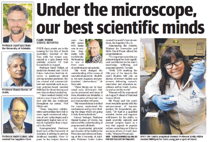 Congratulations to our CCB co-Director, Prof Sharad Kumar, who is a finalist for SA Scientist of the Year!