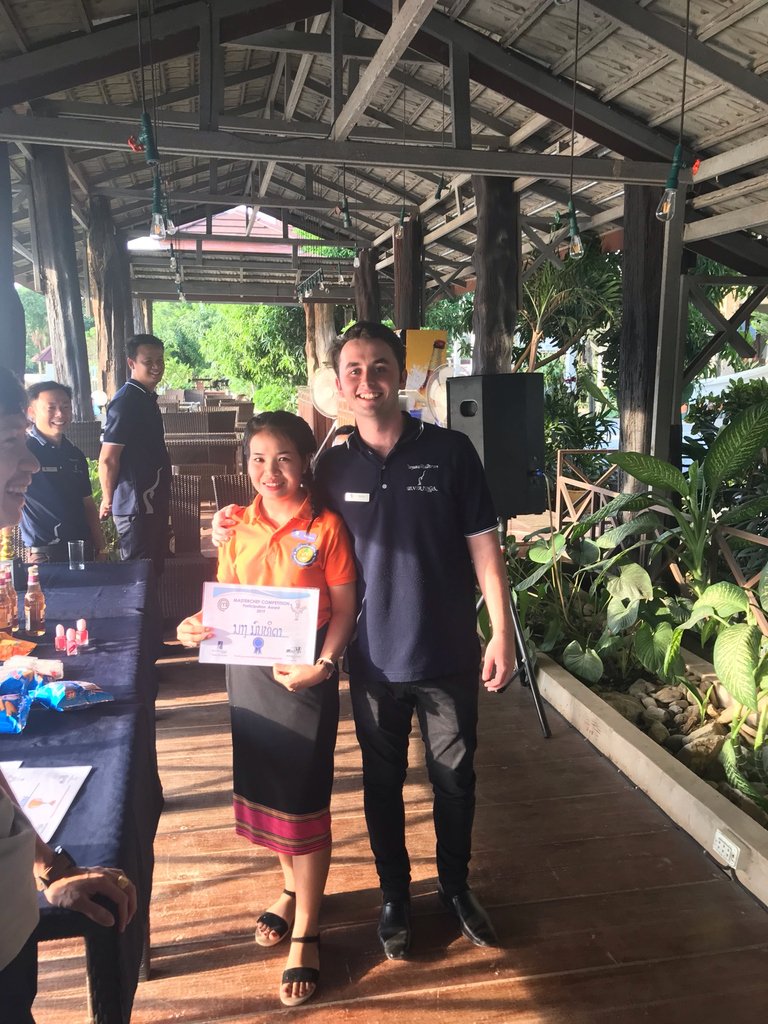 CrossingHotel's tweet photo. We're proud of our staff and the wonderful work they do. As part of our commitment to ethical tourism, we recruit from Vang Vieng and rural areas to keep income in the community. 

#fairpay #equalopportunity #ethicaltourism https://t.co/hbnlsGkA9A