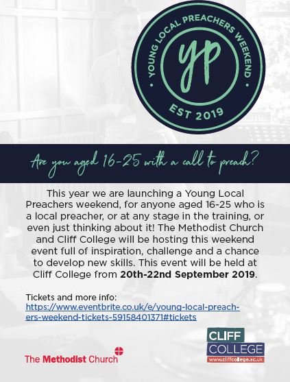 Young Preacher aged 16-25? Our weekend event to support you is happening 20-22nd Sept <a href="/CliffCollege/">Cliff College</a> …ocalpreachersweekend.eventbrite.co.uk