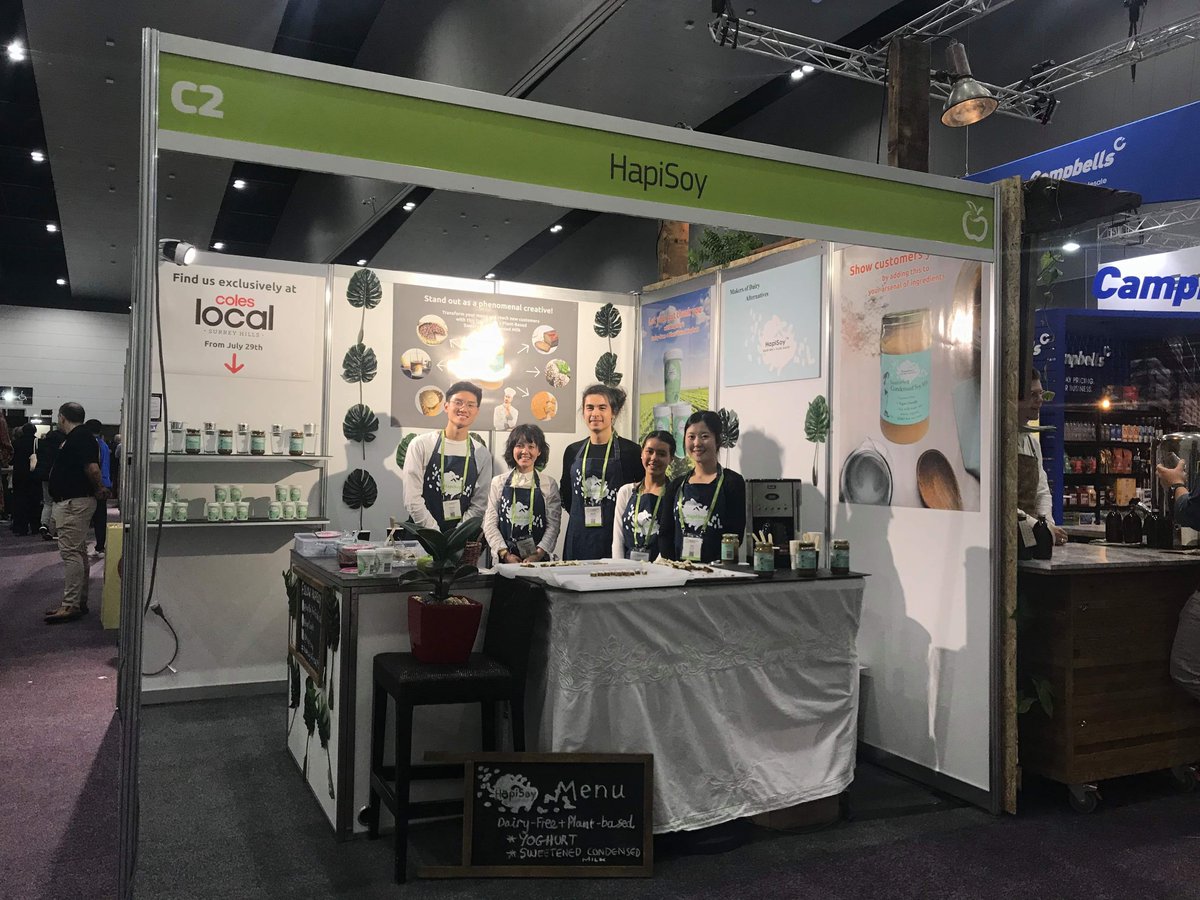 HapiSoy's tweet image. We had such a great time meeting all our visitors at Foodservice Australia last Sunday to Tuesday (23rd - 25th June)!  

Hapisoy's sweetened condensed soy Milk &amp;amp; soy yoghurt will be stocked at Coles local surrey hills from July 29th - save the date!

#lactosefree #dairyfree