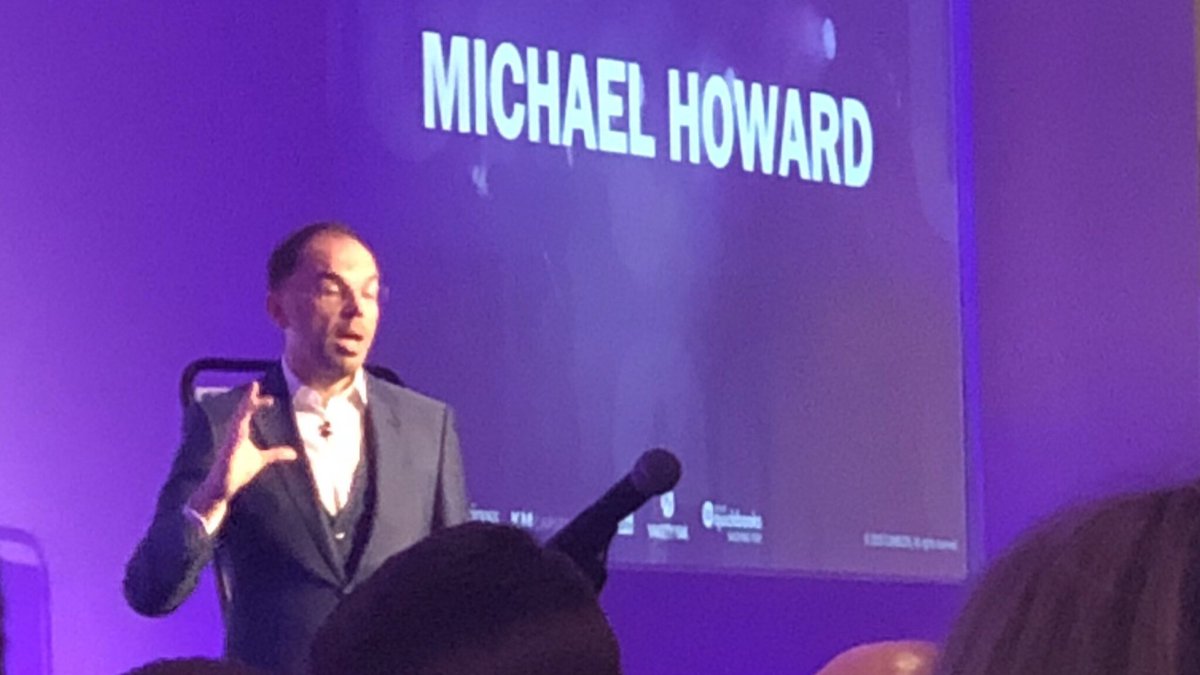 LumoTax's tweet photo. Now hearing from Michael Howard of @MarisInteriors. A really engaging story about his journey from a 17-year-old struggling to make ends meet to the success he is now. #ClimbCon https://t.co/wYkwjslw1l