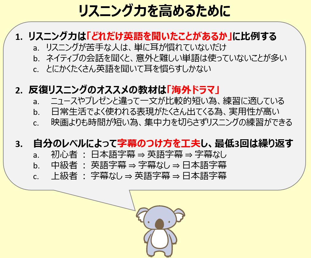 こあたん こあらの学校 保存版 リスニング力を高める方法