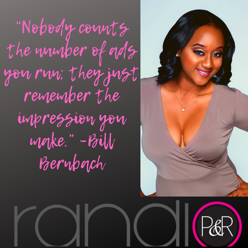 RandiOPandR's tweet photo. Nobody counts the number of ads you run; they just remember the impression you make😉
#randiopandr #socialmedia #branding #marketing #PR #socialmediamarketing #atlpr #sales #strategy #publicrelations https://t.co/8RNvKarGvt