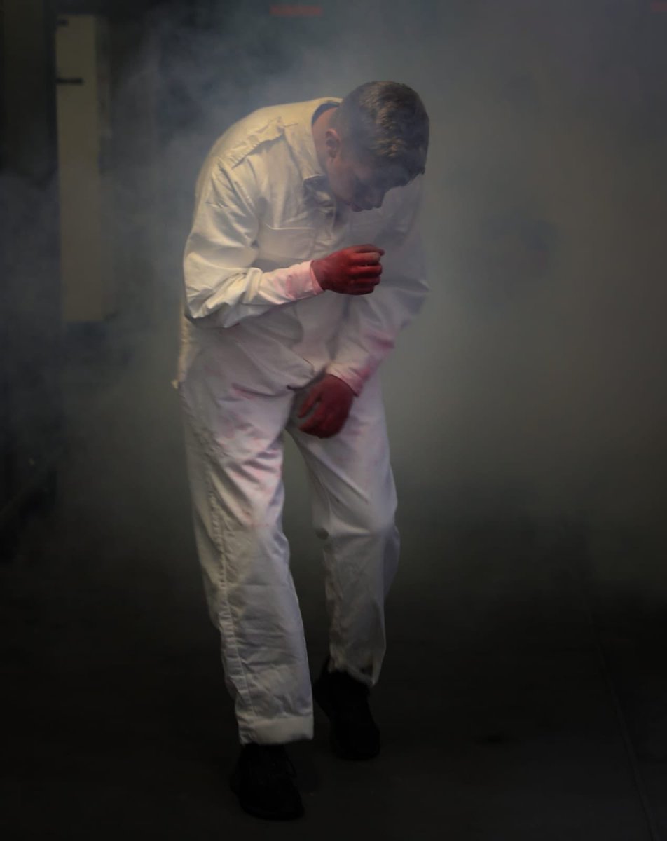 Good use of makeup on one of our pretend casualties.