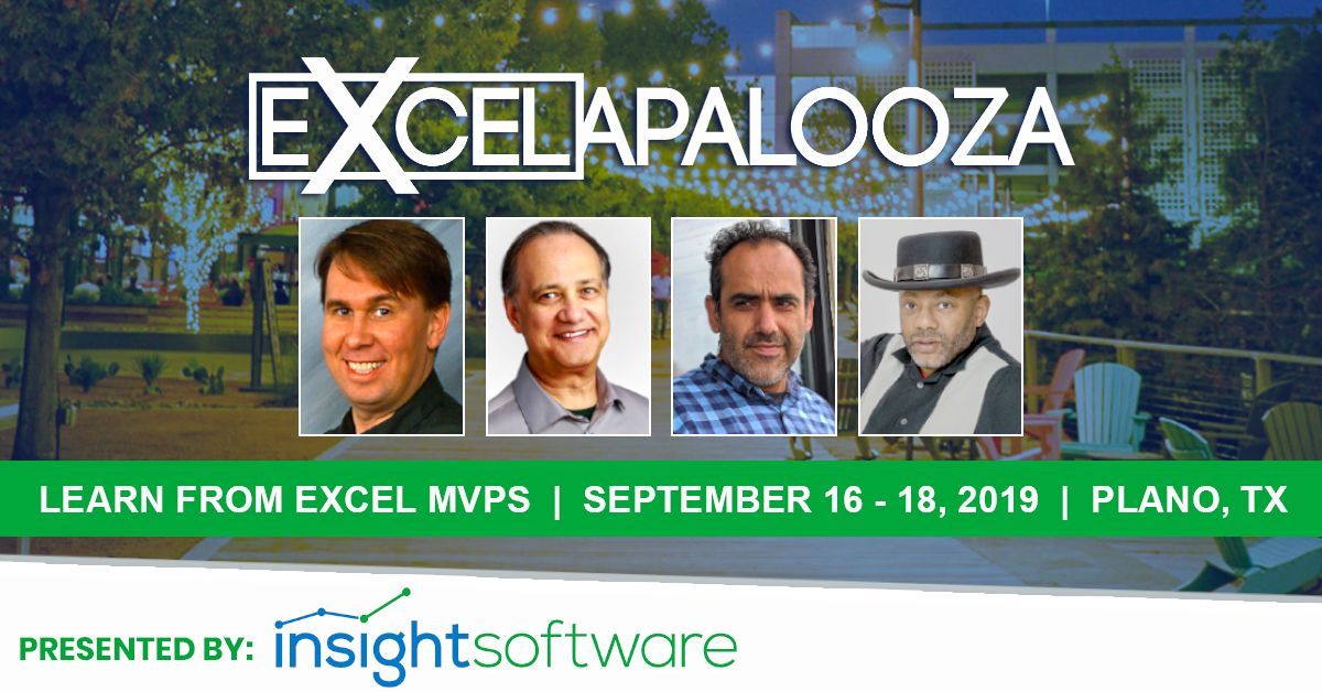BizNetSoftware's tweet image. The 8th annual #Excelapalooza conference features 4 Microsoft certified #MSExcel MVPs, including @MrExcel, @TomUrtis, and @OzExcel. Find the full lineup at buff.ly/2WChHff and then click the Register button!