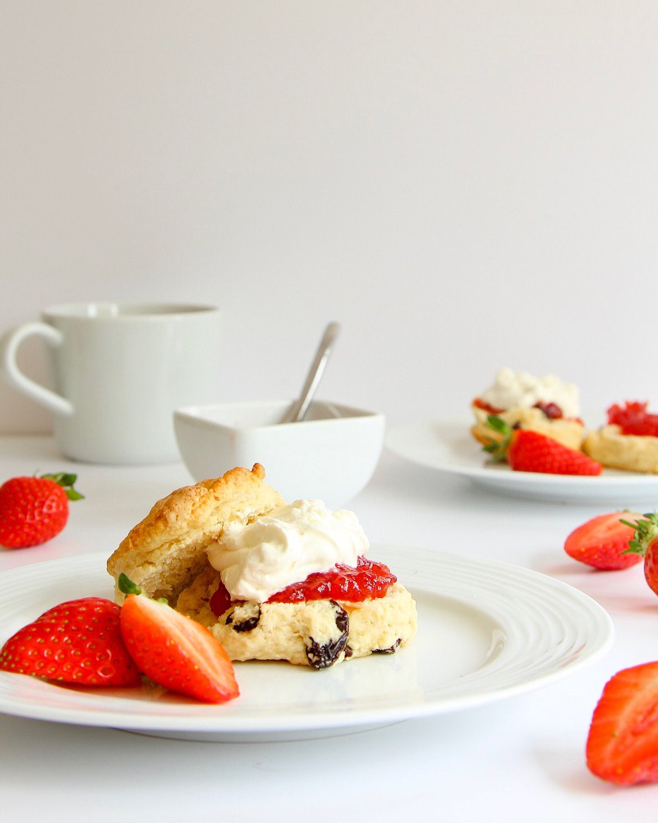 Who doesn't love a scone with jam and cream and a cuppa? The only question is... do you put jam then cream or cream then jam on your scone? #NationalCreamTeaDay #cupoftea #creamthenjam #jamthencream #scones #cheesescone #plainscone #fruitscone #sweet #savoury #baking #homemade