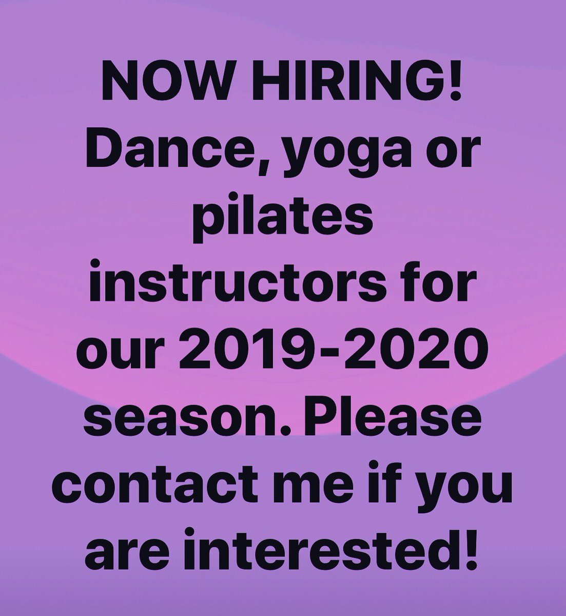 DanceArtsFusion's tweet photo. LOOKING FOR INSTRUCTORS! Contact @DanceArtsFusion if you are interested in renting space to host yoga or Pilates classes or if you would like to become one of our instructors! #yoga #pilates  #Dance https://t.co/Ux0KYqCtas
