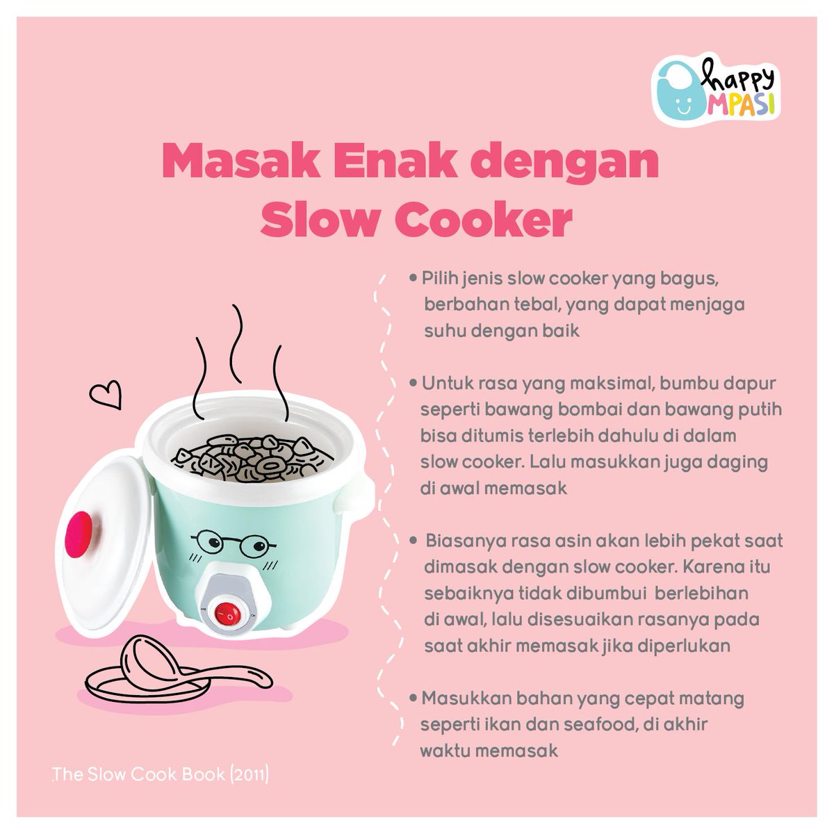 HappyMPASI's tweet photo. Salah satu keunggulan slow cooker adalah karena proses masaknya makan waktu lama bisa membuat bumbu jadi meresap banget ke masakan. Pastikan bumbui dengan baik saat masak dengan slow cooker ya.
#HappyMPASI #TipsorTricks #HMTips #SlowCooker https://t.co/Mya3dxytGK