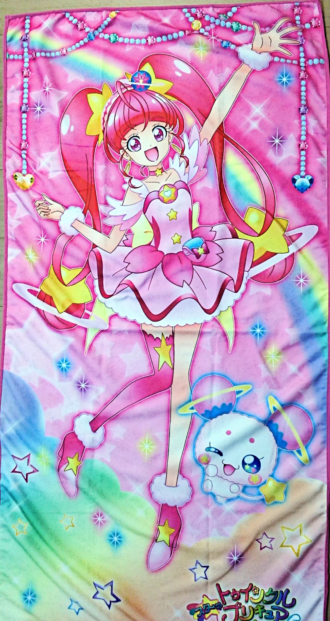 キュアスター　ビッグタオル タオル スター☆トゥインクルプリキュア ループ付きハンドタオル