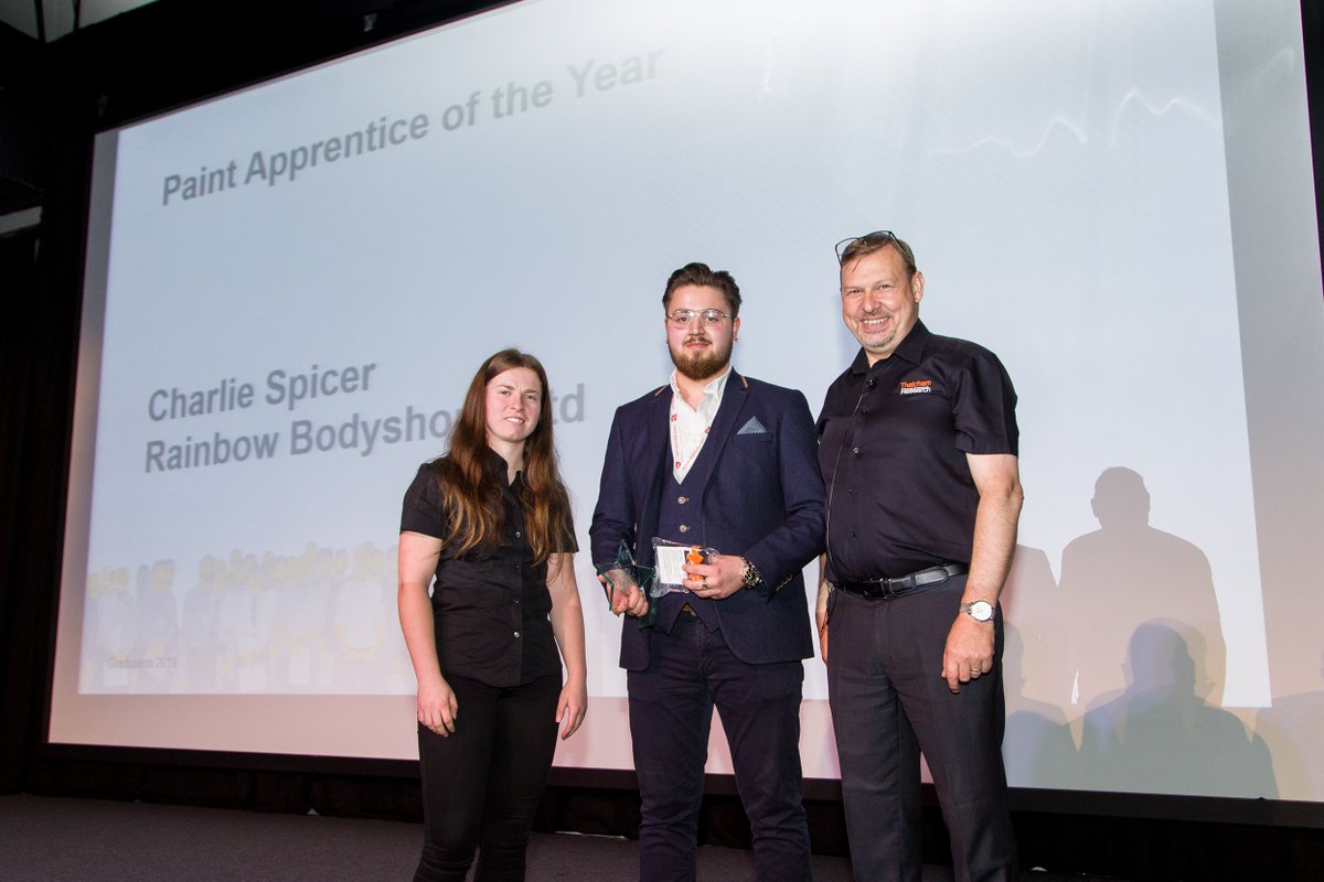 ThatchamRepair's tweet image. Congratulations to our Apprentice of the Year 2019 winners. 

Charlie Spicer, @rainbowbodyshop
Dafydd Hughes, Patersons Auto @manchetts 
James Briggs, @metpoliceuk 
Daniel Holloway, @AgeasUK 

#FireItUp #Apprenticeships #Automotive #repair #bestsector #careerpotential #future