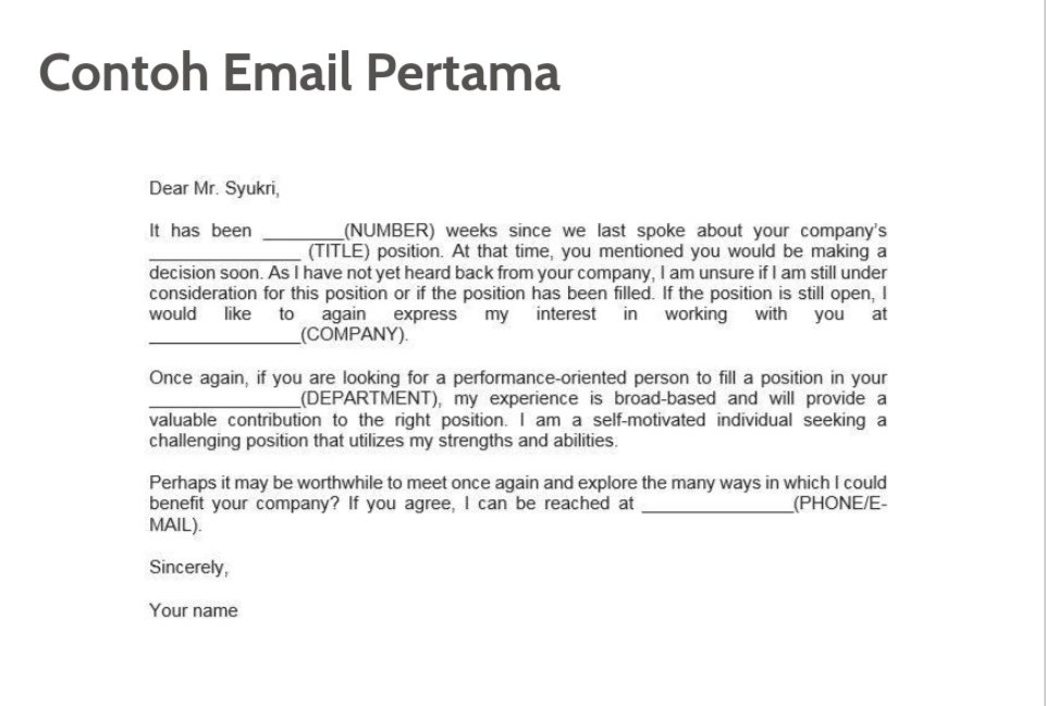 Resume Kreatif On Twitter 3 Contoh Email Cara Nak Tanya Status