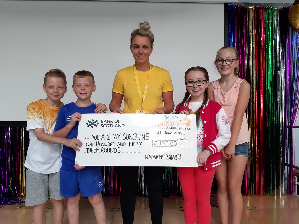 YAMSCharity's tweet photo. Well done to @NewmainsPrimary. P5/6 donated the profit from their enterprise project to @YAMSCharity. #NewmainsCares https://t.co/umKxTqts0m