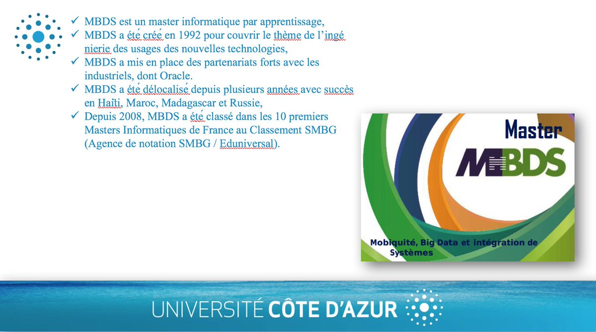 FunMooc's tweet photo. #SFUN19 Erwan Paitel : il existait le #Master2 #MBDS en #informatique développé par Serge Miranda avec une très bonne reconnaissance nationale et une visibilité à l'international cc @uca_education @EducationUCA
@SergeM06 https://t.co/yJKFYu704h