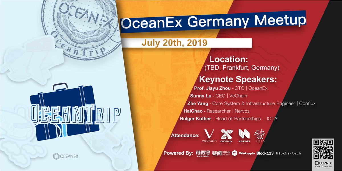 OceanexOfficial's tweet image. Join #OceanTrip - Germany on July 20th🇩🇪to gather with the most evolutionary blockchain enterprises!! 🍺🍻
@vechainofficial @iotatoken @ConfluxChain @NervosNetwork 

Reserve your seat here: oceantripgermany.eventbrite.com

 * Location will be confirmed later via registration email.