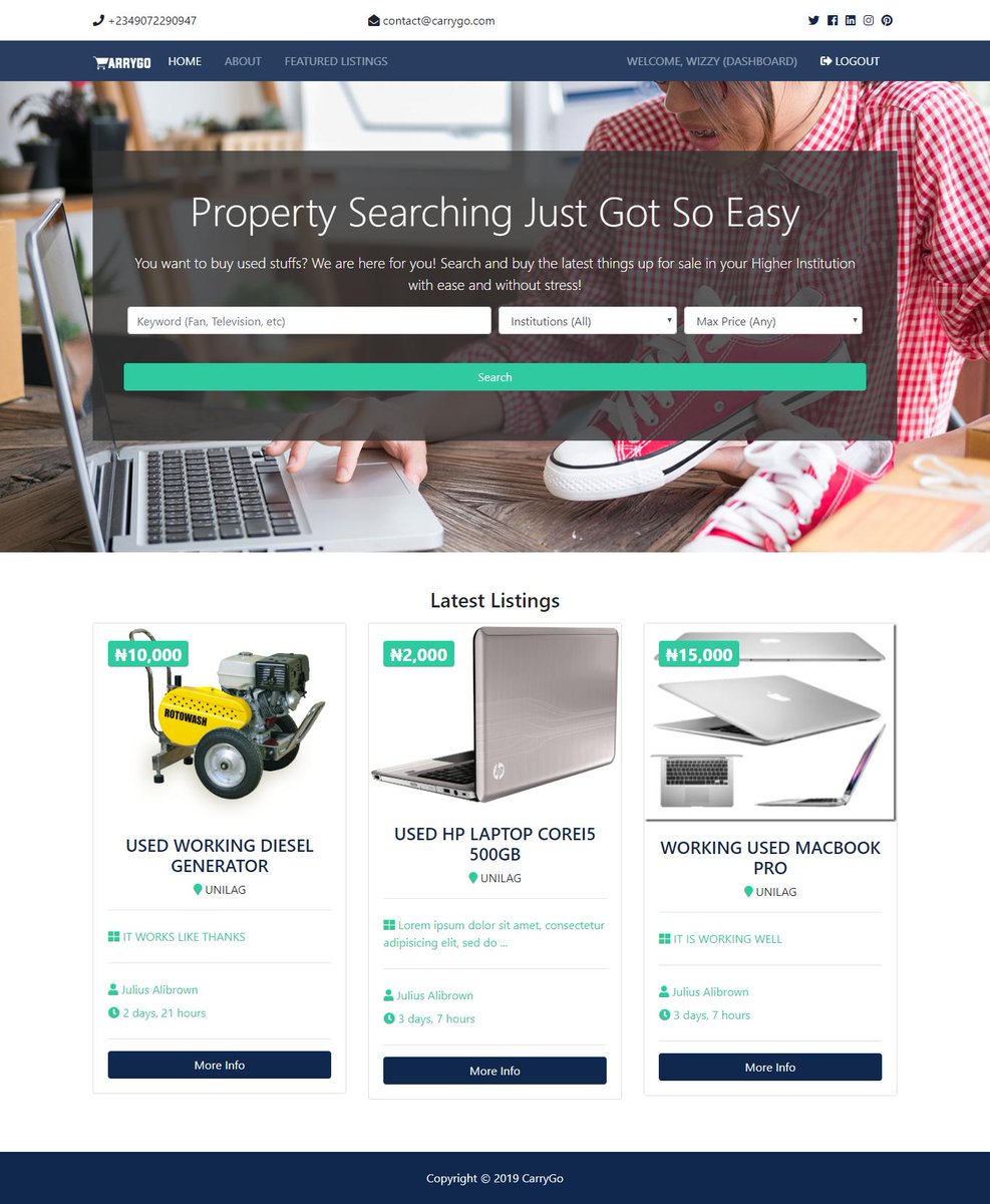 ParadigmHQ's tweet photo. @toons_hub Julius Brown’s @Jabguru project was a web app which allows final year undergraduates sell their used wares to other undergraduates in their respective institutions. The development will be completed in a few days. #Techtiary #DigitalInclusion https://t.co/O12HCZLu17
