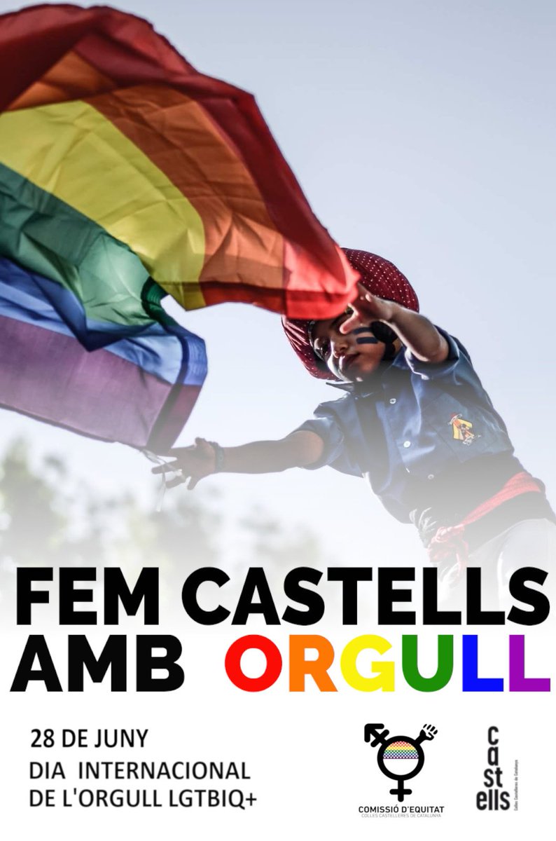 Seguim fent pinya per la igualtat real de totes les persones, independentment de la seva orientació sexual, identitat  o expressió de gènere. 

#50anysStonewall #alliberamentLGBTI #castellsamborgull <a href="/CastellsCat/">Coordinadora de Colles Castelleres</a>
