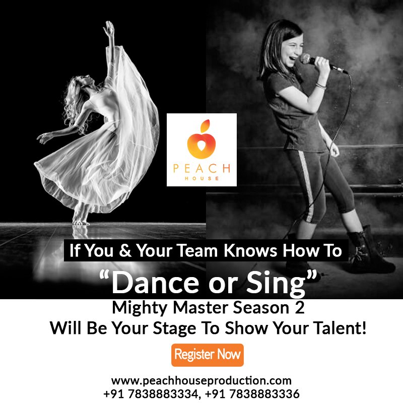 HousePeach's tweet photo. Registration now, to participate in Mighty Masters Season 2. 
Dance &amp; Sing with all your heart and we will make sure that it get all the love it deserve. Visit us @ https://t.co/Vk2gm0YhF7| Ph.: 7838883334 #mightymasters2 #peachhouseproduction #risingstar #singing #dancing https://t.co/U16DE7O4L5