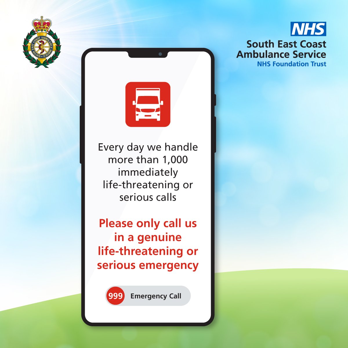 The higher temperatures means we're expecting to be very busy this weekend. Please use us wisely and remember to make use of the alternatives to 999 when it's not a serious emergency. Read more here about how you can #HelpUsHelpYou bit.ly/31X1qkb
