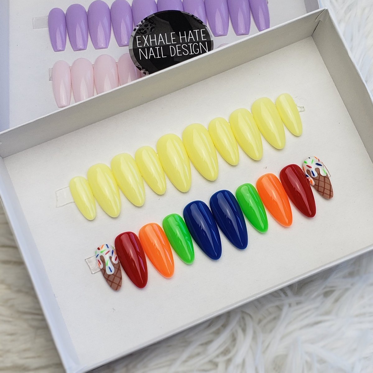 exhalehatenails's tweet photo. Top or bottom? Shop these and more gel #PressOns at https://t.co/QBExigBi2C 💅 

#nails #gelnails #fakenails #pressonnails #glueonnails #summernails #glownails #icecreamnails #rainbownails https://t.co/5cNE6oNwsY