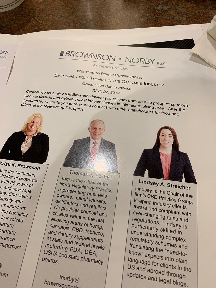 BrownsonPLLC's tweet photo. We had a great panel on CBD at Perrin Conferences Emerging Legal Trends in the Cannabis Industry #CBDoil #CBD #legaltrends #law #cbdlaw #cannabisindustry #hemp #hempnews https://t.co/IObB4tD1GI