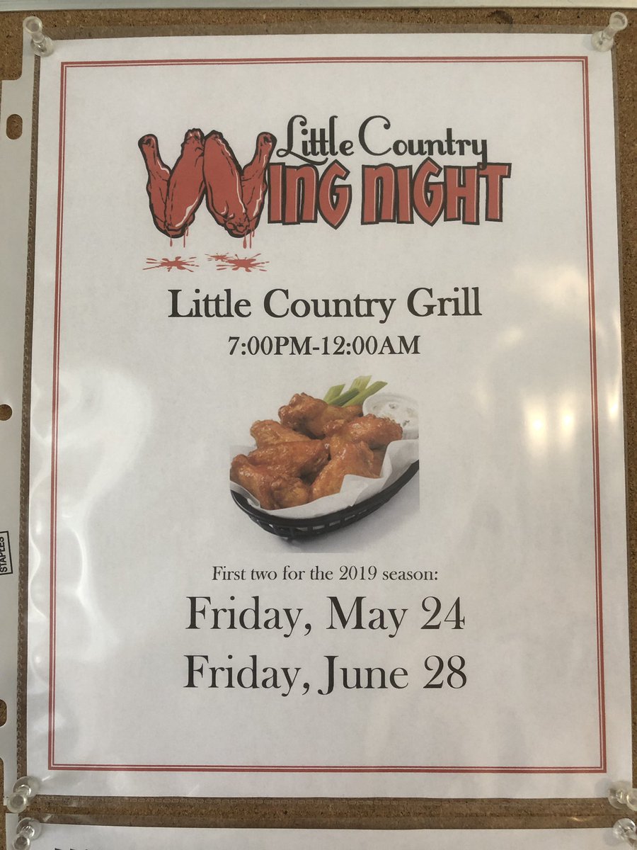 victoiregrill's tweet photo. Two reminders for you today. Wing night is tonight and holes 5-13 are now open in the mini golf!#littlecountrywings #littlecountryminigolf https://t.co/BIhW6VcUvD