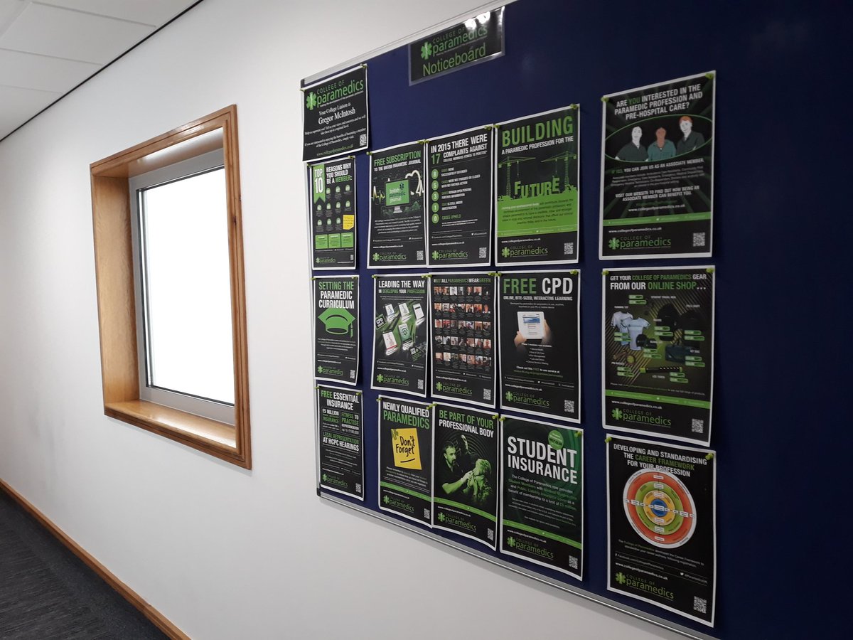 New @ParamedicsUK/@ParamedicsScot notice board at @NorthScotstar & @ScotAmbAKA base in Aberdeen 
#DevelopingTheProfession