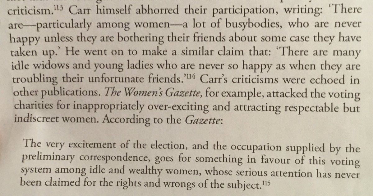 Wow, I hear you say - it's cool that the the men were down with this! Victorian feminism in action!But of course, they weren't.They decried the involvement of women, and tried to blame them for sullying the good name of Charity Voting by taking things too far. (7/)