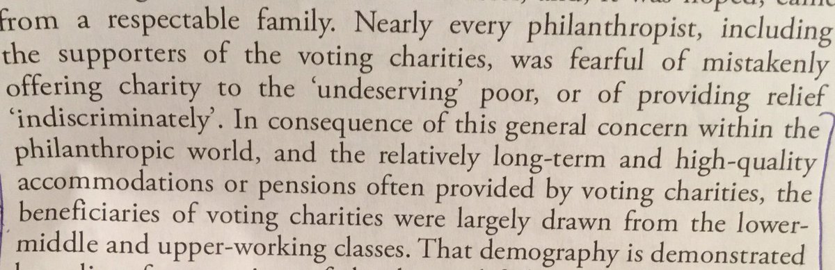 Another problem was that the usual Victorian fear of not accidentally giving to “undeserving” poor people (the horror, the horror!) led many voting charities to play if safe.To the point where they clearly weren’t helping those most in need: (10/)