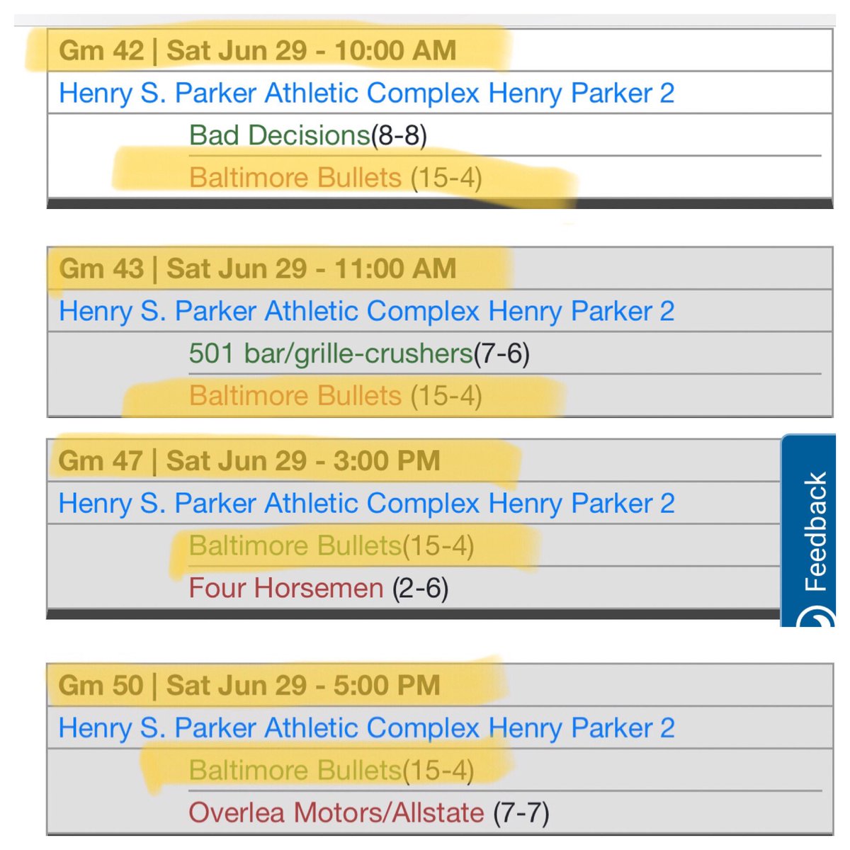 TourneyBullets's tweet photo. Bullets beach weekend starts today. 1 day until gameday in Salisbury. Schedule attached #BulletFever #HooterOCMD https://t.co/AtK45B8N84