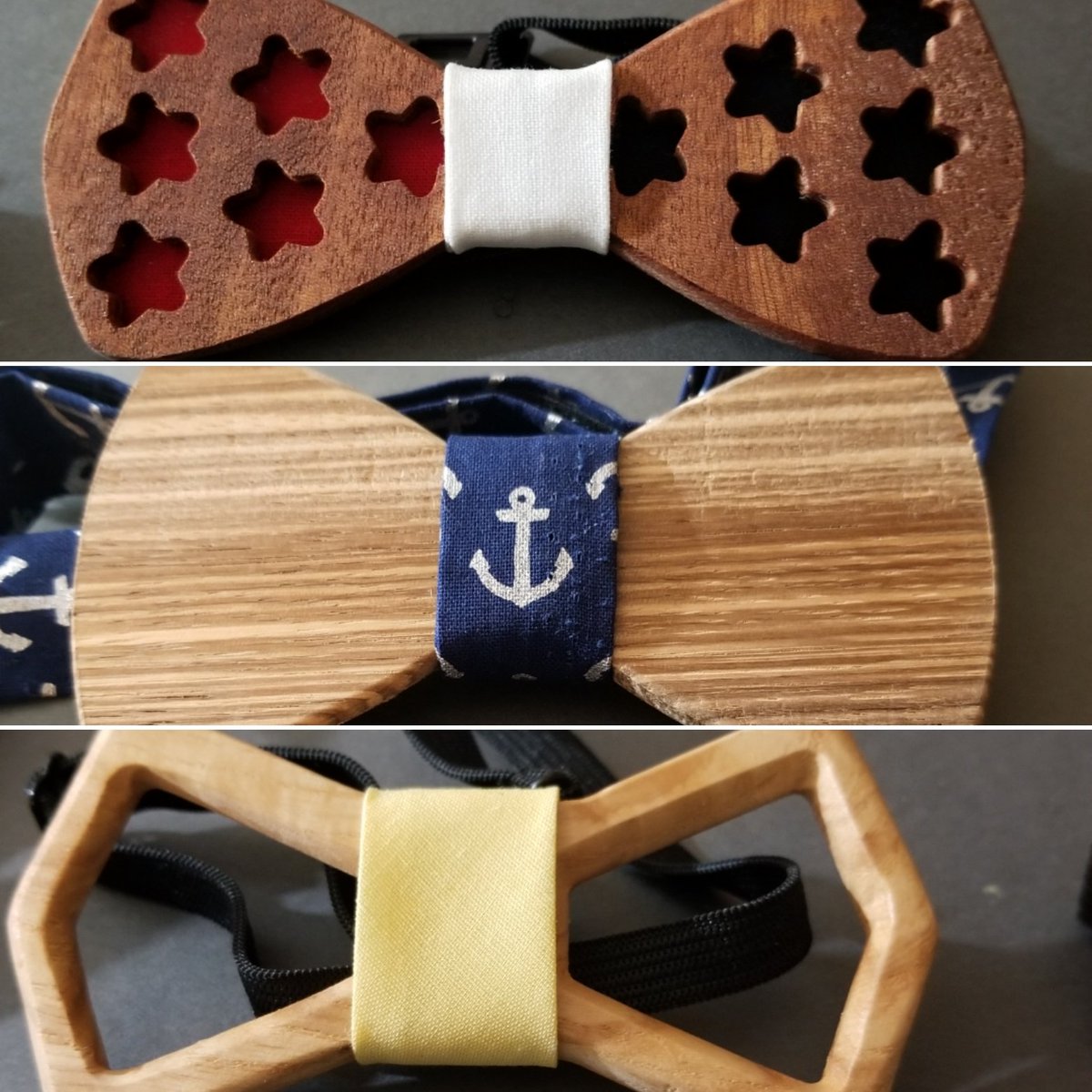 cybersapp's tweet photo. Handmade wooden bowties made by me. https://t.co/JEmK3u9KMQ