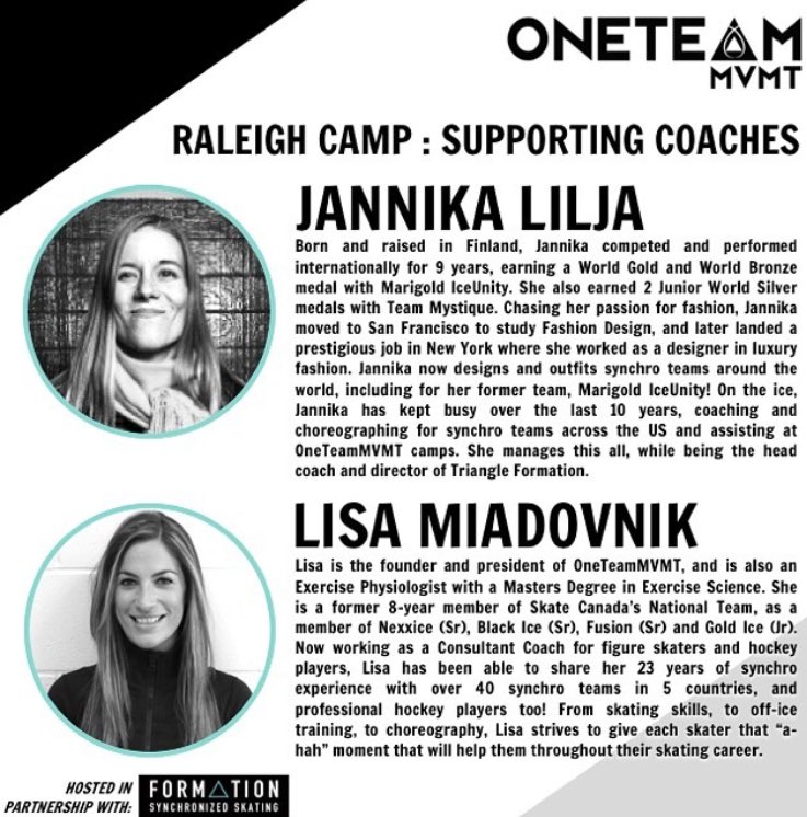 Supporting coaches at #OTMcamp this wkd in Raleigh are ⬇️. When we pour into development of #synchroskating we grow the sport!  Keep your 👀 on synchro -get involved.  This #teamsport is fun,challenging &amp; an excellent way to keep #youthinsport <a href="/LucyTriesSports/">Lucy Tries Sports</a> you should try it;)
