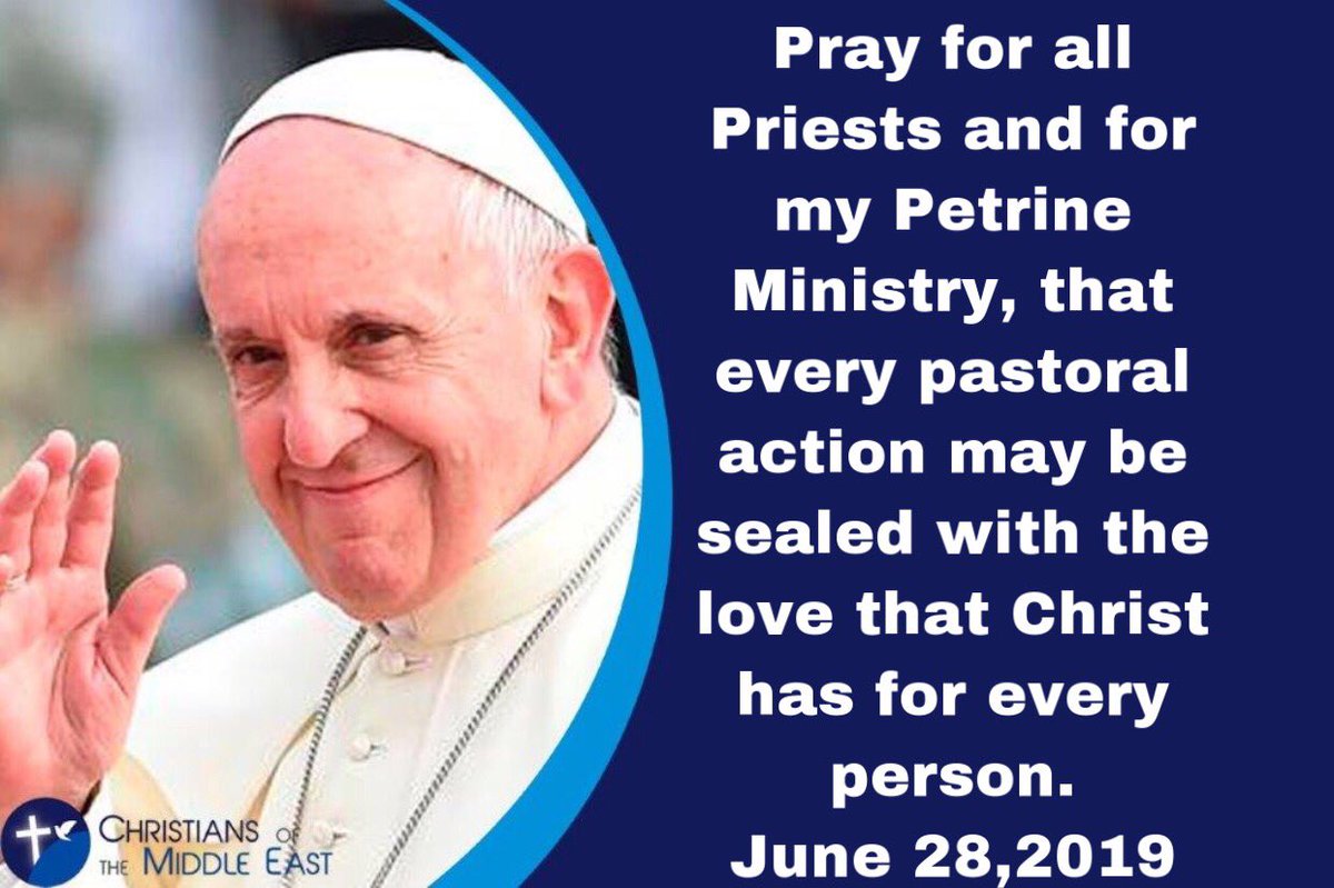 @Pontifex #Pray for all #Priests and for my Petrine Ministry, that every pastoral action may be sealed with the #love that #Christ has for every person. #PopeFrancis #SanctificationOfPriests