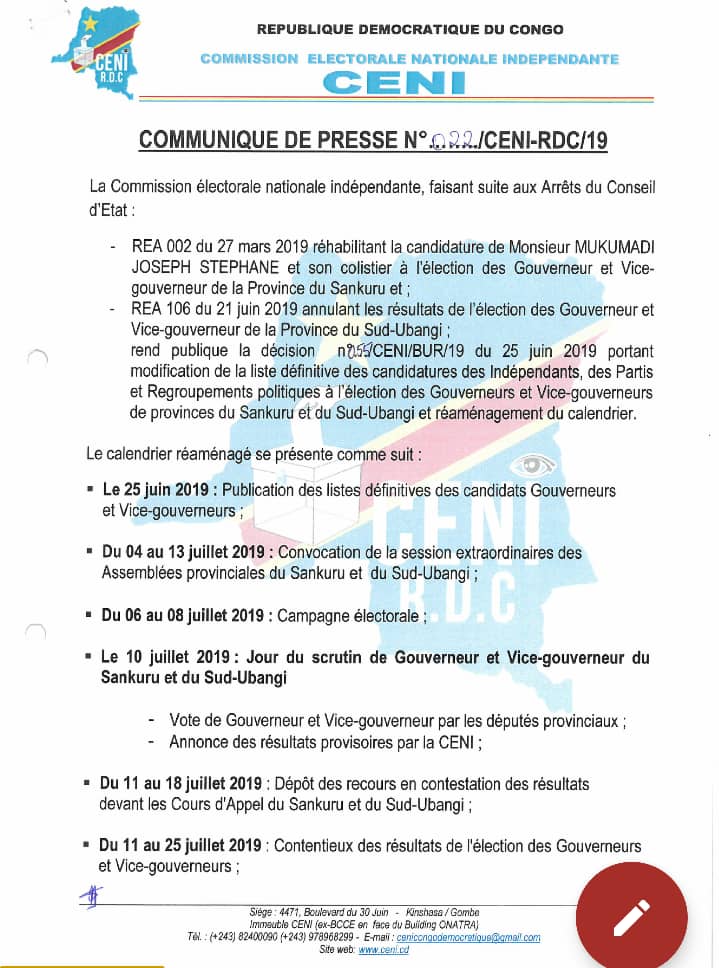 Le MENCHA salue le révirement républicain de la Ceni pour avoir suivi son conseil technique en exécutant les arrêts du Conseil d Etat.
Vive la République