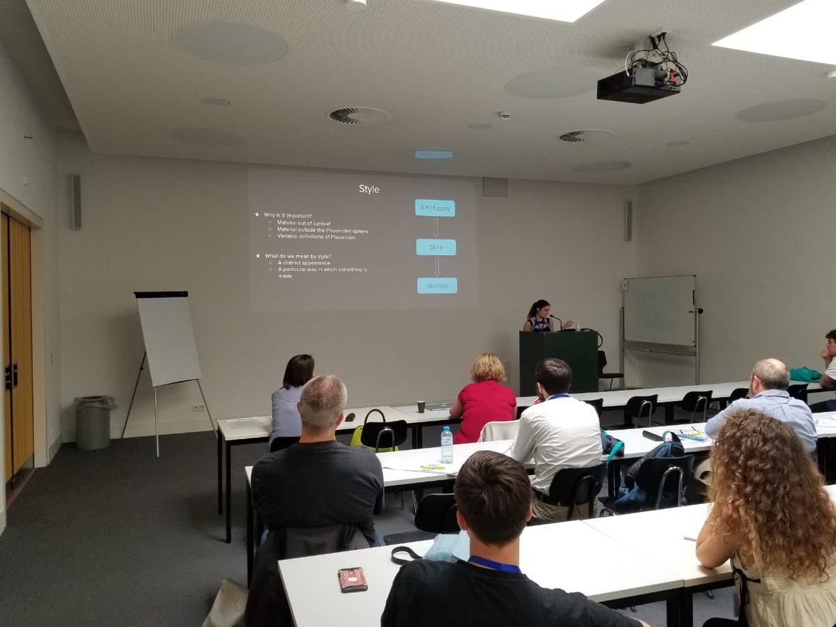 6_horizons's tweet photo. Lamia Sassine in Session 7 explores the ways in which museum superimposed text, material culture and identity to create a narrative of what is “Phonician” #bh6berlin https://t.co/d6zWsZDUWH