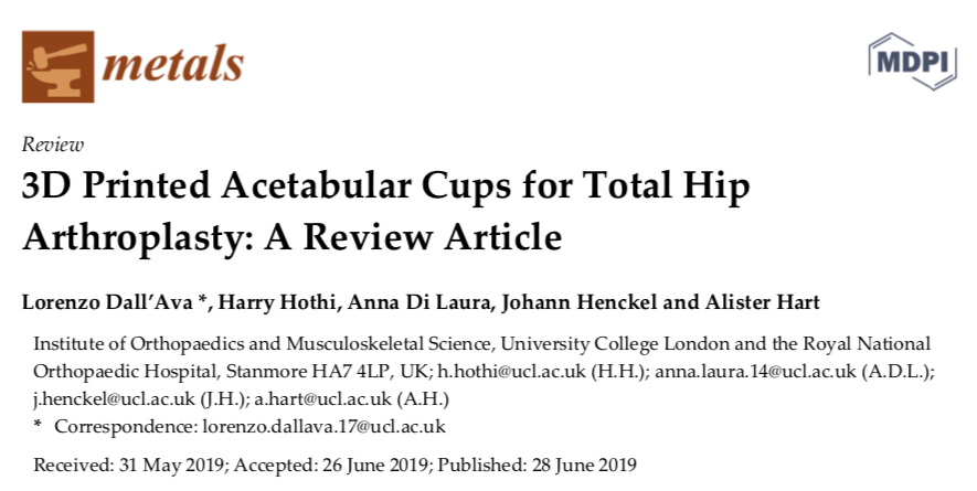 The_LIRC's tweet photo. Check out our review paper just published open access to help make sense of 3D Printed Acetabular Cups in Total Hip Arthroplasty 
https://t.co/wlqHWl7OVb
@RNOHRIC @RNOHnhs @Health_Eng @UCLDivofSurgery @MDPIOpenAccess  @MyLoXi https://t.co/MpgUpKDSnn