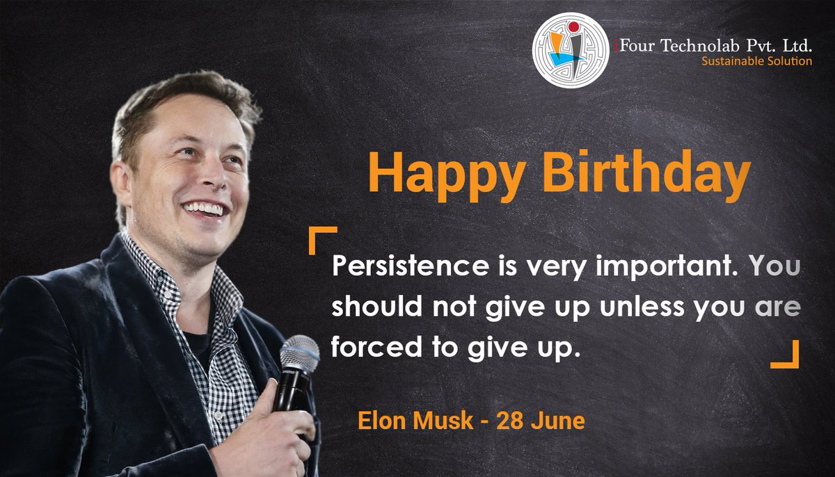 consultifour's tweet image. Team @consultifour Wishes a very Happy Birthday to @elonmusk, he is such an inspiration for future generations.

@consultifour #CustomSoftwareDevelopmentCompanyIndia #NodejsDevelopmentCompanyIndia #DotnetDevelopmentCompany