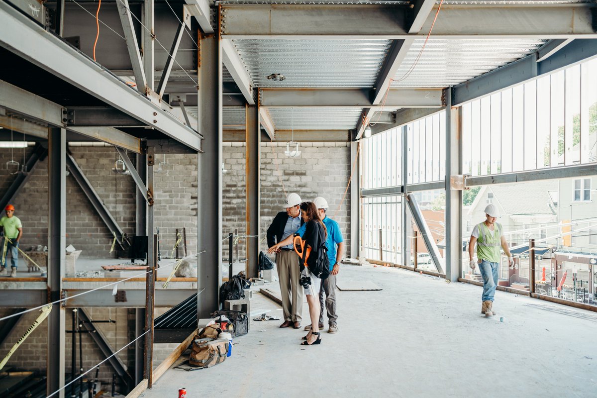 MarkJSokolich's tweet photo. Stopped by the construction site of the @BarrymoreFilm Center for a walkthrough and the progress is incredible!

We're going to have a huge party when this place opens in 2020, so stay tuned!

Video update coming soon. https://t.co/VCxUMU9rpf