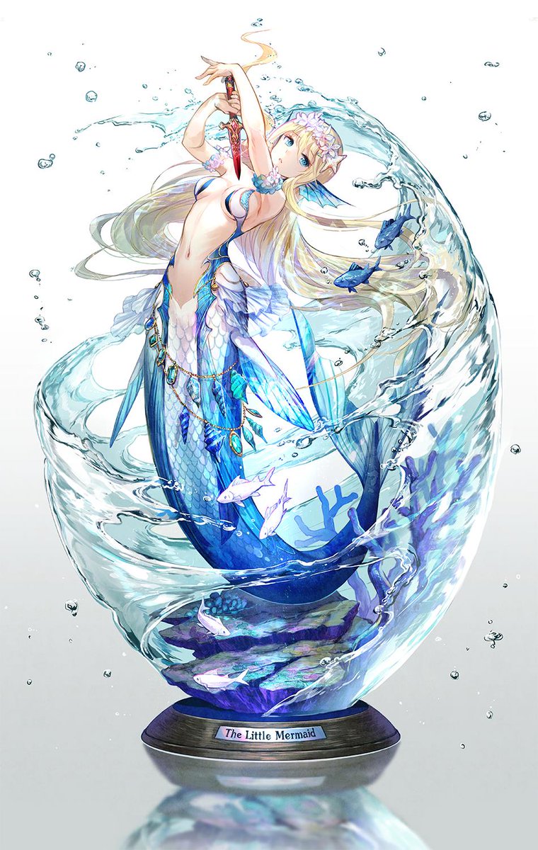 藤ちょこ 個展10月31日 画集発売中 Twitter પર 人魚姫のイラストをmyethosさんにてフィギュア化していただきました 透明感がすごい T Co N5iugnu4yh